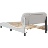  Okvir kreveta s LED svjetlima bijeli 100 x 200 cm umjetna koža | shoptok.hr