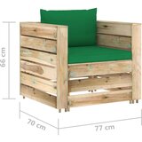  2-dijelna vrtna garnitura s jastucima zeleno impregnirano drvo | shoptok.hr