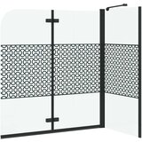 vidaXL Kopalniška pregrada Geometrični Črna 120 x 67 x 129 cm | Shoptok.si