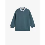 Koton Sweatshirt Basic Shirt Collar Detailed Long Sleeve