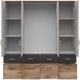 Lesnina-XXXL omara za oblačila brando 4, hrast, temno siva, š. 181 cm | Shoptok.si