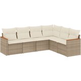  6-dijelni set vrtnih sofa s jastucima bež od poliratana | shoptok.hr