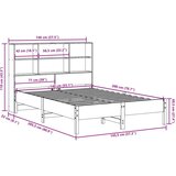 vidaXL Krevet s regalom za knjige bez madraca 140x200 cm od borovine | shoptok.hr