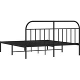  Metalni okvir za krevet s uzglavljem crni 180x200 cm | shoptok.hr