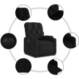  Električni naslonjač na podizanje od tkanine crni | shoptok.hr
