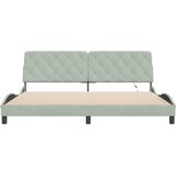  Okvir kreveta s LED-om bez madraca svijetlosivi 200x200cm baršunasti | shoptok.hr