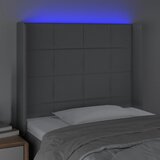  LED uzglavlje svjetlosivo 93 x 16 x 118/128 cm od tkanine | shoptok.hr