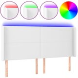 Maison Chic led posteljno vzglavje - vzglavna omarica - nočna omarica belo 163x16x118/128 cm umetno usnje, (21709194) | Shoptok.si