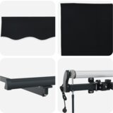 vidaXL Samodejna retraktibilna tenda črna 500x350 cm, tenda zamenjava tkanine za okvir 5x3,5 m črna | Shoptok.si