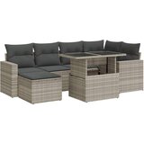 vidaXL 7-dijelni set vrtnih sofa svjetlosivi od poliratana | shoptok.hr