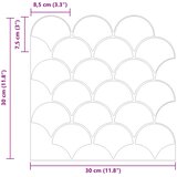  Pločica riblje ljuske 20 pcs Svijetlo ružičasta 30 x 30 cm | shoptok.hr