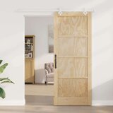  Klizna vrata Prirodna i bijela 86 x 211 cm Masivna borovina | shoptok.hr