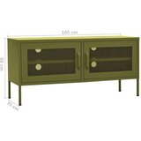 TV omarica olivno zelena 105x35x50 cm jeklo, (20620112) | Shoptok.si