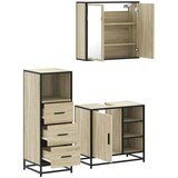 3-dijelni set kupaonskog namještaja boja hrasta sonome drveni | shoptok.hr