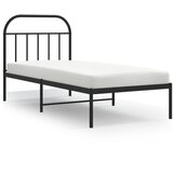 The Living Store Kovinski posteljni okvir z vzglavjem črn 90x200 cm - Posteljni Okvir, (21531183) | Shoptok.si