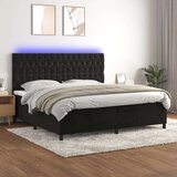  Box spring s madracem LED crni 200x200 cm baršun Cijene