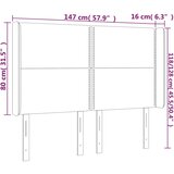  Uzglavlje s ušima tamnosivo 147x16x118/128 cm baršunasto | shoptok.hr