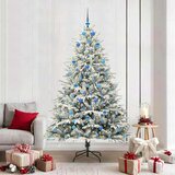 vidaXL Umjetno božićno drvce s rasvjetom i setom kuglica Zelena 210 cm | shoptok.hr
