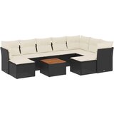 vidaXL 10-dijelni set vrtnih sofa s jastucima crni od poliratana | shoptok.hr