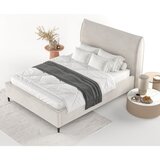 Maison de Rêve Kremno bela oblazinjena zakonska postelja s prostorom za shranjevanje z letvenim dnom 160x200 cm Shell – | Shoptok.si