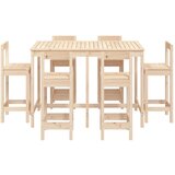  7-dijelni vrtni barski set od masivne borovine | shoptok.hr