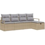  Vrtna sedežna garnitura z blazino 5 pcs bež in svetlo siva | Shoptok.si