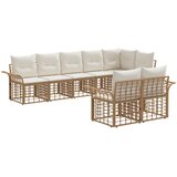  Set vanjskih sofa 8 pcs Prirodna i krema bijela poliratan | Eponuda.ba