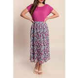Fenzy Maxi Obleka S Plisiranim Krilom, Vijola | Shoptok.si