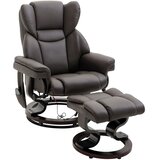 HOMCOM sprostitveni sedež z nogarno umetno usnje, jeklo 79Š x 82G x 101V cm Rjav, (5000242864) | Shoptok.si