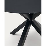 Kave Home Črna okrogla jedilna miza s stekleno mizno ploščo ø 150 cm Argo – | Shoptok.si