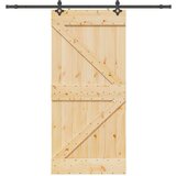 vidaXL Klizna vrata s priborom za montažu 100x210 cm masivna borovina | shoptok.hr