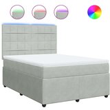 vidaXL Krevet s oprugama i madracem svjetlosivi 140x190 cm baršunasti | shoptok.hr