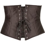 Cottelli Plus Size - satenast pasni oprsnik (črna) - 4XL | Shoptok.si
