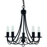 Searchlight Maypole Stropna svetilka s 5 lučmi in več kraki, črna, E14, (22100891) | Shoptok.si