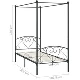  Okvir za krevet s nadstrešnicom sivi metalni 100 x 200 cm | shoptok.hr