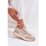 Boto Ladies Sports Shoes With Mesh On Platform Beige Poova | shoptok.hr