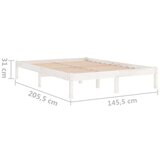  Posteljni okvir bel iz trdne borovine 140x200 cm, (20606119) | Shoptok.si