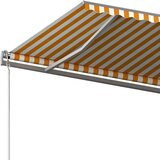  Automatska tenda na uvlačenje sa stupovima 6x3 5 m žuto-bijela | shoptok.hr