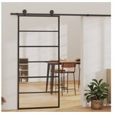  Klizna vrata od stakla ESG i aluminija 90 x 205 cm crna | shoptok.hr