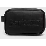 Barbour Kožna kozmetička torbica Logo Leather Washbag boja: crna, MAC0451