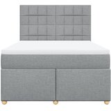  Krevet box spring s madracem svjetlosivi 140x200 cm od tkanine | shoptok.hr