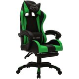  Racing stol z RGB LED lučkami zeleno in črno umetno usnje, (20669389) | Shoptok.si