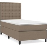  Krevet s oprugama i madracem smeđesivi 100 x 200 cm od tkanine | shoptok.hr