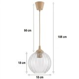 Brilagi LED luster na sajli RETRO GLASS 1xE27/60W/230V, prečnik 18 cm, bež/providno | Eponuda.com