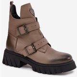Zazoo Leather Insulated Women's Ankle Boots With Buckles And Decorative Detail | shoptok.hr