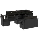  9-dijelni set vrtnih sofa s jastucima crni od poliratana | shoptok.hr