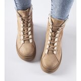 Gemre Pompei insulated beige ankle boots made of eco-suede | Shoptok.si