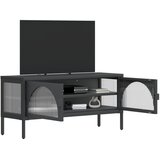 TV ormarić crni 105 x 35 x 50 cm od stakla i čelika | Eponuda.com