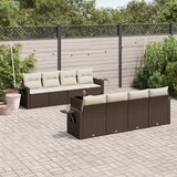  9-dijelni set vrtnih sofa s jastucima poliratan smeđi | shoptok.hr