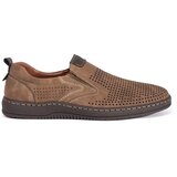Shelvt Men's brown openwork loafers | Shoptok.si